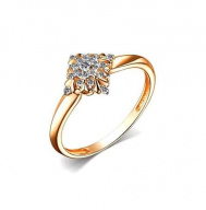 Кольцо золотое классическое с бриллиантами