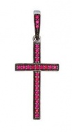 Крест декоративный серебряный с цветными фианитами   