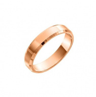 Кольцо-"шайба" обручальное золотое со скошенной кромкой