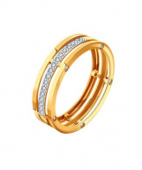 Золотое обручальное кольцо с бриллиантами (премиум)  