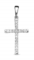 Крест декоративный из белого золота с бриллиантами 