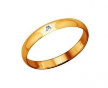 Кольцо золотое обручальное с бриллиантом 