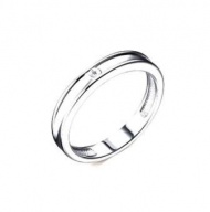 Серебряное обручальное кольцо с бриллиантом  