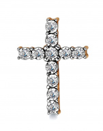 Крест декоративный из комбинированного золота с бриллиантами