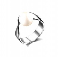 Кольцо серебряное с белым жемчугом