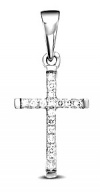 Подвеска-крест декоративная из белого золота с бриллиантами