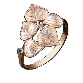 Кольцо из комбинированного золота матированое