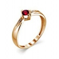 Кольцо золотое с рубином и бриллиантами 