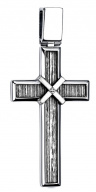 Крест серебряный оксидированный с черным бриллиантом   