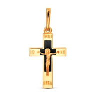 Крест  золотой с черной эмалью