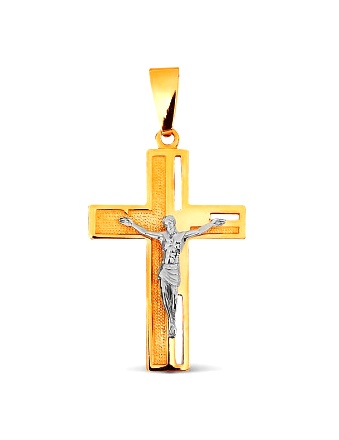 Крест комбинированного золота 