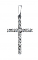 Крест декоративный из белого золота с бриллиантами  