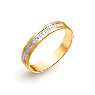 Золотое обручальное кольцо с бриллиантами (дорожка)  